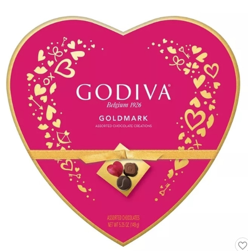 Godiva Valentine&#039;s Day Goldmark Assorted Chocolate Heart Box - 5.25oz