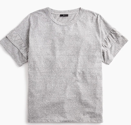 J.Crew Ruffle-sleeve T-shirt -M
