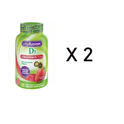 Vitafusion Extra Strength Vitamin D3 Gummies, 120 Count - 겨울철  추가로 꼭 필요한 비타민D !!   - 2개 가격 !!  ( 하루 2구미 = 4개월양!!) )