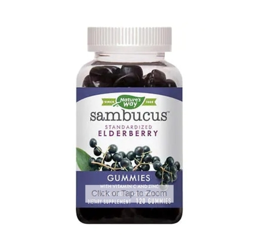 Nature&#039;s Way Sambucus Elderberry with Vitamin C and Zinc, 120 Gummies - 엘더베리 항산화 한정기간특가