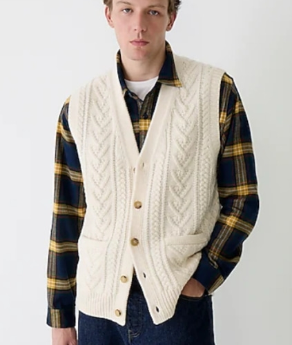 J.Crew merino wool cable-knit sweater-vest