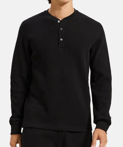 Theory Henley Shirt in Cotton Waffle
