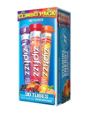 Zipfizz Multi-Vitamin Energy Hydration Drink Mix, Variety Pack, 30 Tubes