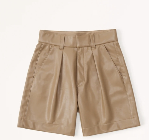 Abercrombie 6 Inch Vegan Leather Tailored Shorts
