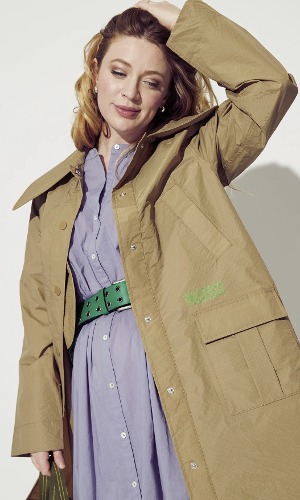 GANNI oversized collar trench coat  - 가을용 얇은 자켓