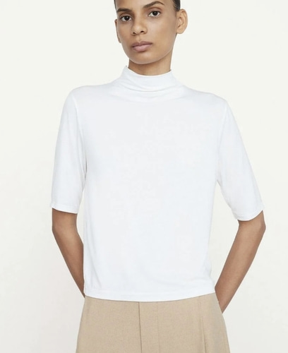 Vince Easy Elbow Sleeve Funnel Neck Shirt