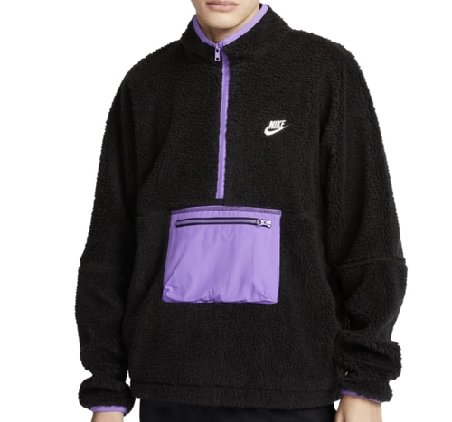Nike Men&#039;s 1/2-Zip Anorak Club Fleece Sherpa Jacket