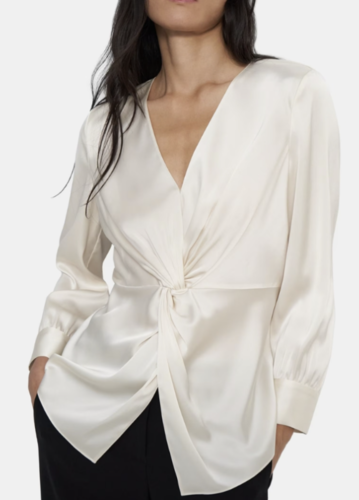 theory Twist Blouse in Satin