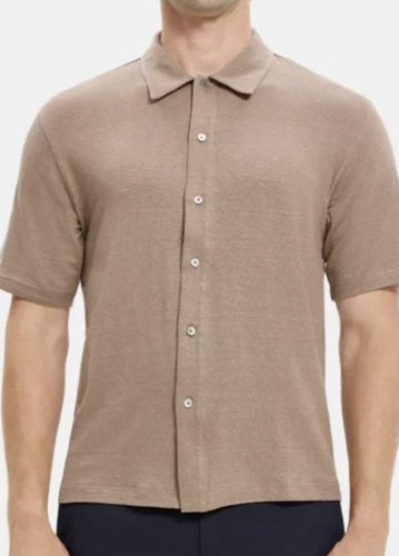 theory Short Sleeve Polo in Linen Jersey - 바로출고