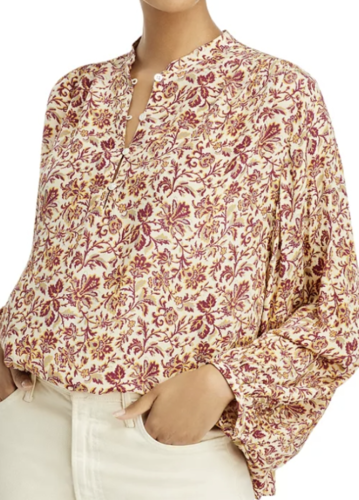 VANESSA BRUNO Ned Long Sleeve Floral Paisley Blouse