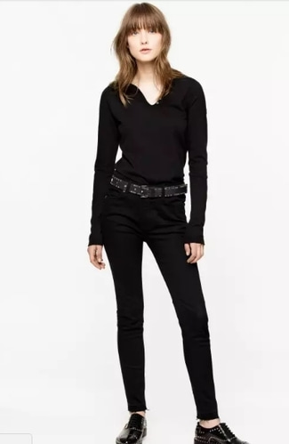 Zadig &amp; Voltaire TUNYS LONG SLEEVED HENLEY T-SHIRT-M  바로출고 