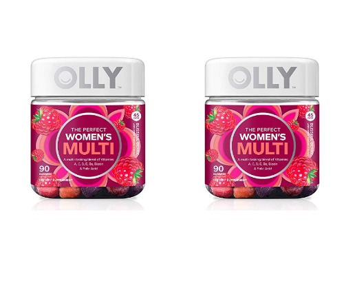 OLLY The Perfect Womens Gummy Multivitamin, 45 Day Supply (90 Gummies) - 2팩 (총 180구미 )-(1일 2구미)