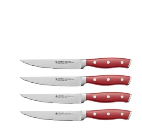 Henckels International Forged Accent 4-Piece Steak Knife Set - Red