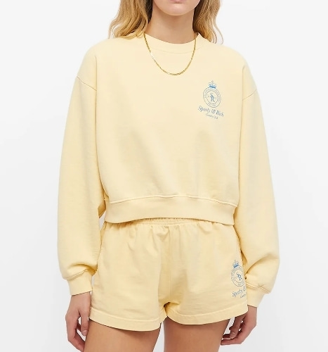 SPORTY &amp; RICH CROWN CROPPED CREW SWEAT