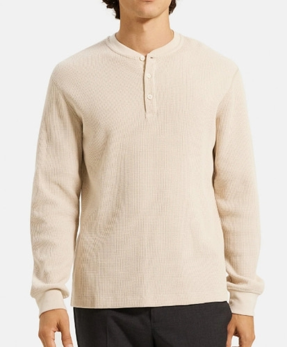 Theory Henley Shirt in Cotton Waffle