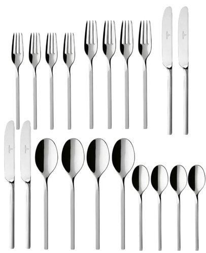 VILLEROY &amp; BOCH New Wave Flatware Stainless Steel 20 Piece Set, Service For 4