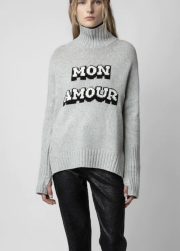 Zadig &amp; Voltaire Alma Sweater With &quot;Mon Amour&quot; slogan